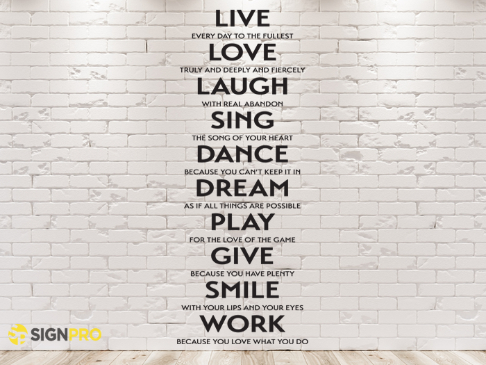 SignPro - Live Love Laugh Sign FULL PERM