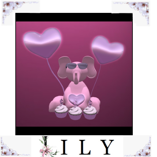  PINK Elephant with balloons & cupcakes