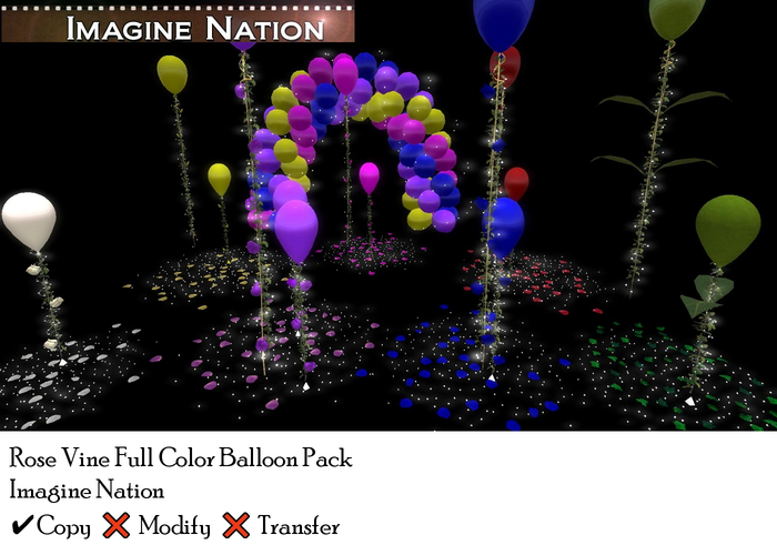 Rose Vine Multi Colored Balloon Party Pack