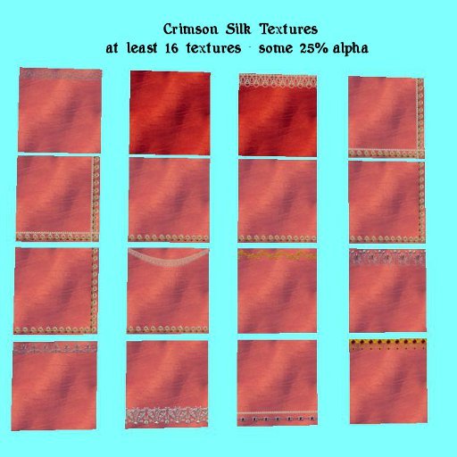 Kitty's Decorated Crimson Silk