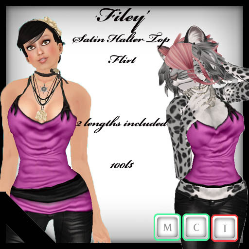 ::SSS:: Filey Satin Halter Top - Flirt