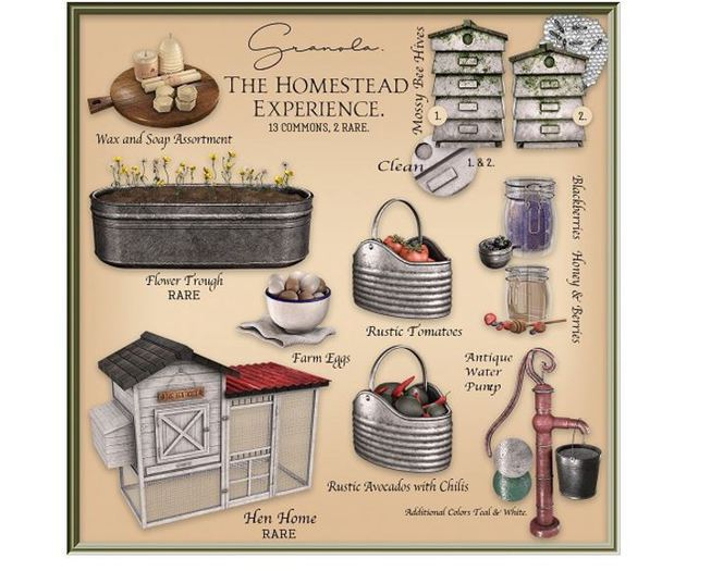 Granola. Antique Water Pump. Teal.