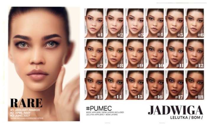 RARE  2  ---Jadwiga SKIN SET --- APRIL / MAY