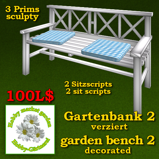 Garden bench, white
