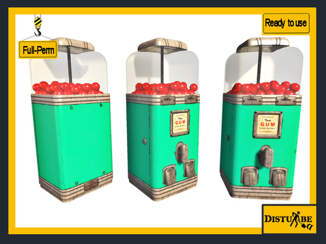 Second Life Marketplace - ::DisturbeD:: Vintage Gumball Machine - FULL ...