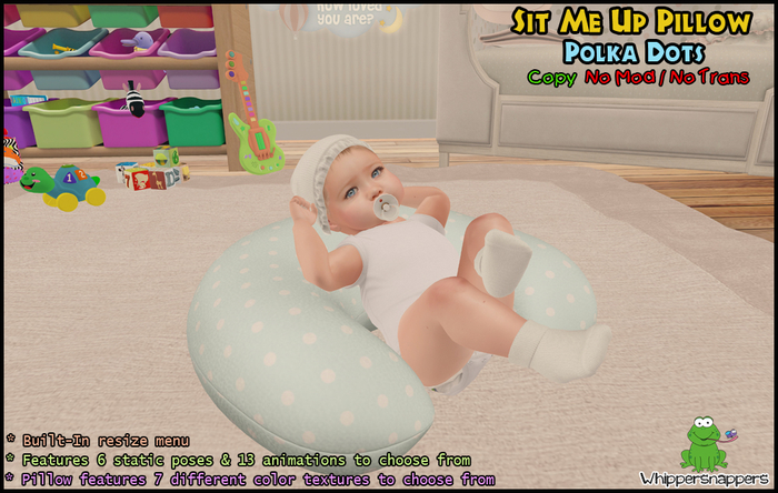 ! Whippersnappers ! - Sit me up pillow POLKA DOTS 