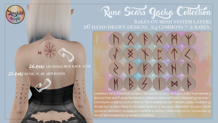 Zen Child Designs - 26 RARE Aegishjalmur Back Scar