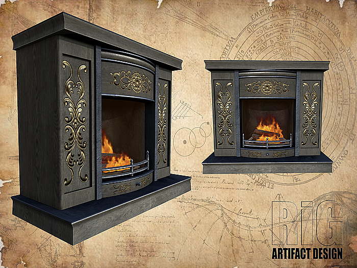 Fireplace Antique Old Oak by RiG!