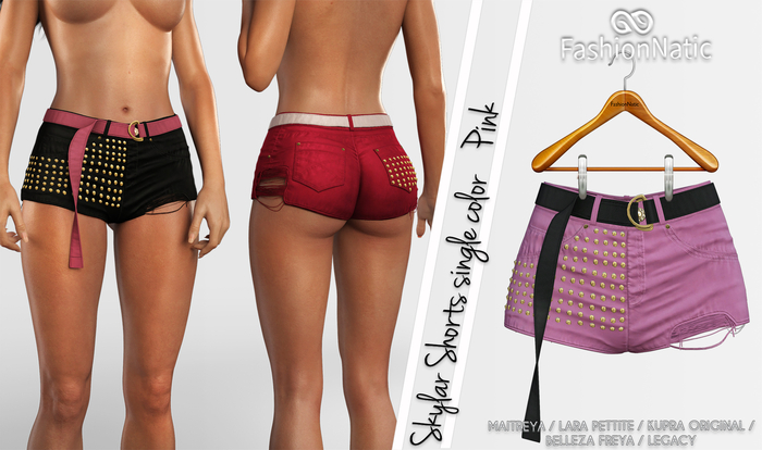 Skylar Female Shorts Pink - Maitreya, Lara Petite, Kupra Original , Belleza Freya, Legacy - FashionNatic 