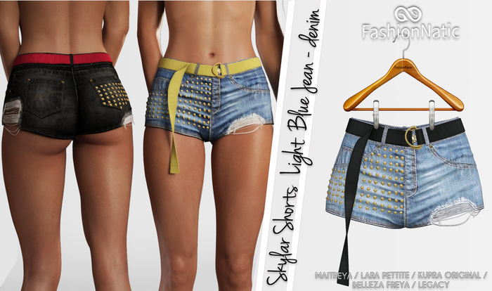 Skylar Female Shorts Light Blue Jeans - Maitreya, Lara Petite, Kupra Original , Belleza Freya, Legacy - FashionNatic 