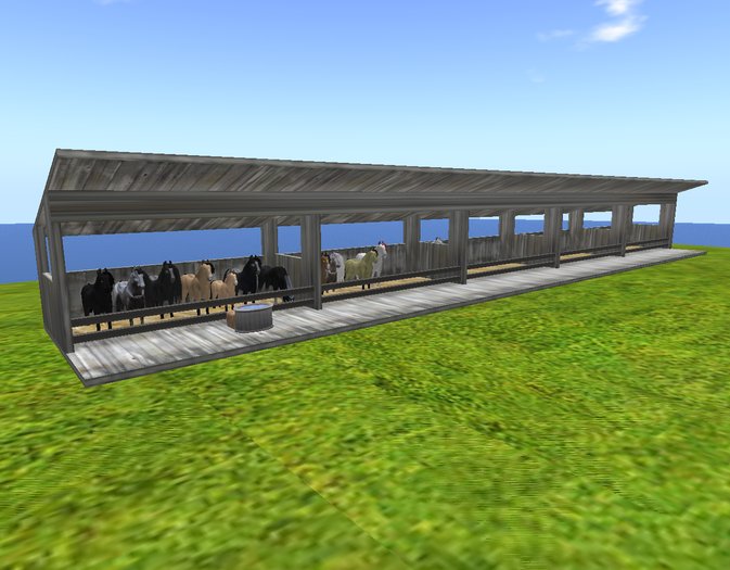 Amaretto 5 Stall Old Wood Stable [7 Land Impact]
