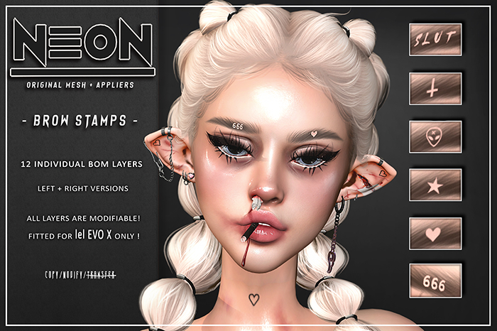 NEON - BROW STAMPS - Lelutka EvoX