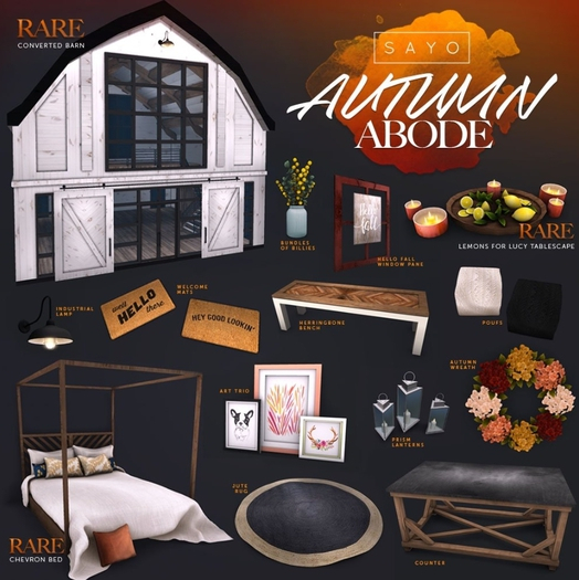 SAYO - Autumn Abode Gacha - Herringbone Bench