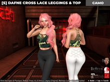 [S] Dafne Cross Lace Leggings & Top Camo