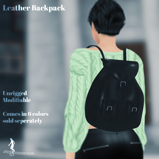*~*HopScotch*~* Leather Backpack (Black)