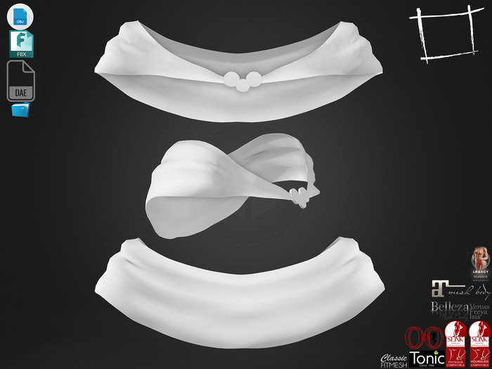 Dae Obj FBX For Shoulder Shawl Slink, Maitreya, Belleza, Tonic, Legacy