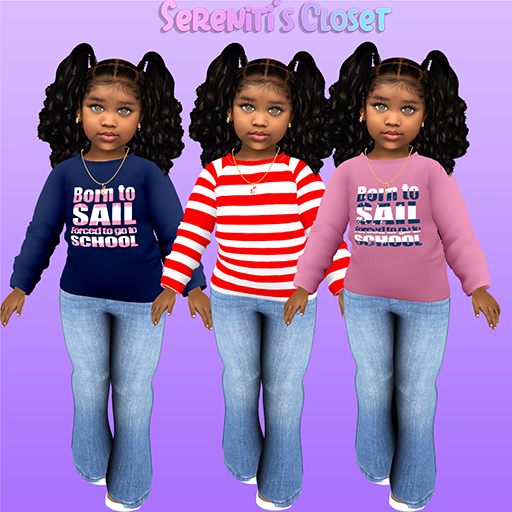 ~SC~ BORN TO SAIL SHIRT PINK (YOUTH,TD,BEBE)