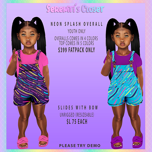 ~SC~ Neon Splash Overall DEMO (YOUTH)