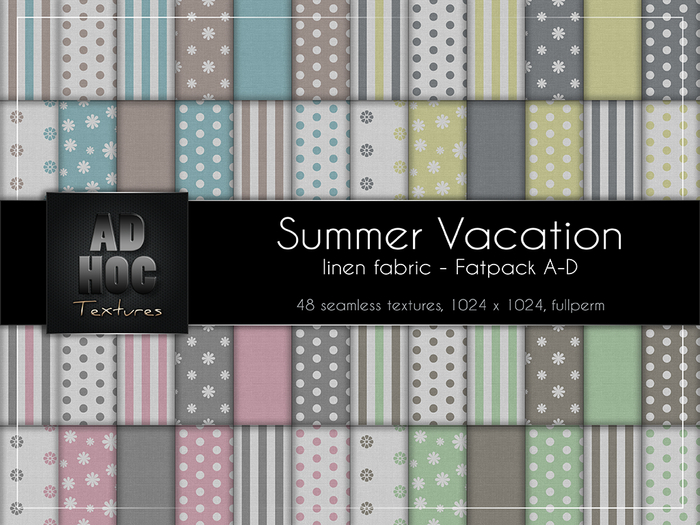 AD HOC - Fabric Linen SUMMER VACATION - Fatpack A-D