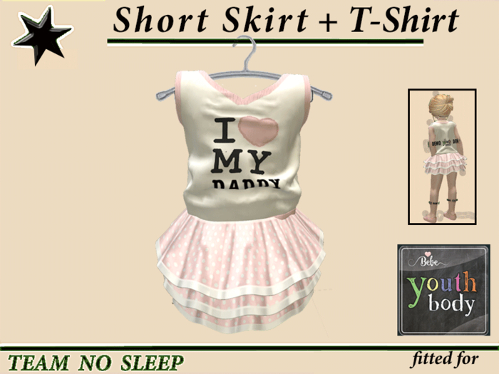 Set skirt pdots + Top love D