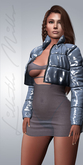LM CHILLED - Blues Silk - Puffer Jacket & Top for Kupra Maitreya Legacy Petite Freya Hourglass