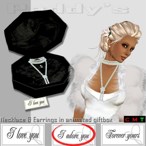 Paddy's White Knotted Pearls giftbox - I adore you