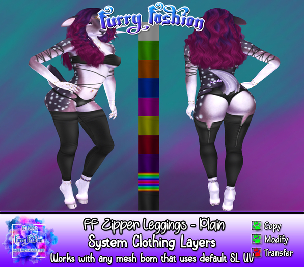 ~FF~ Zipper Leggings Plain