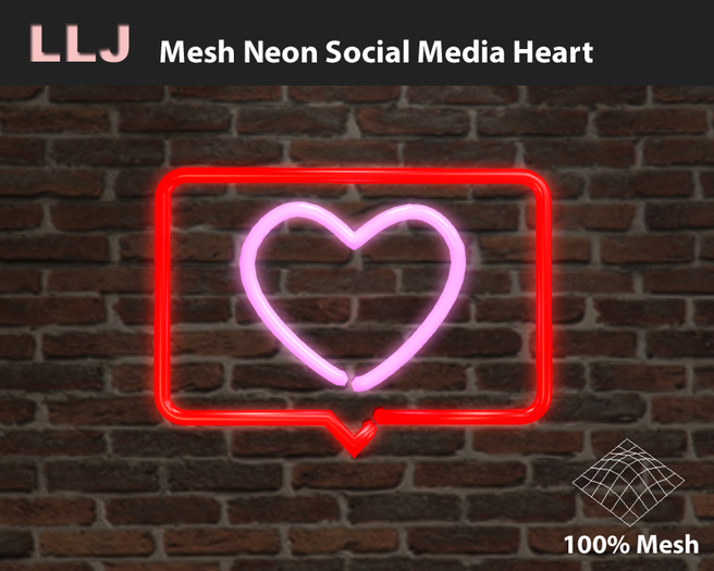 LLJ Mesh Neon Social Media Bubble Heart