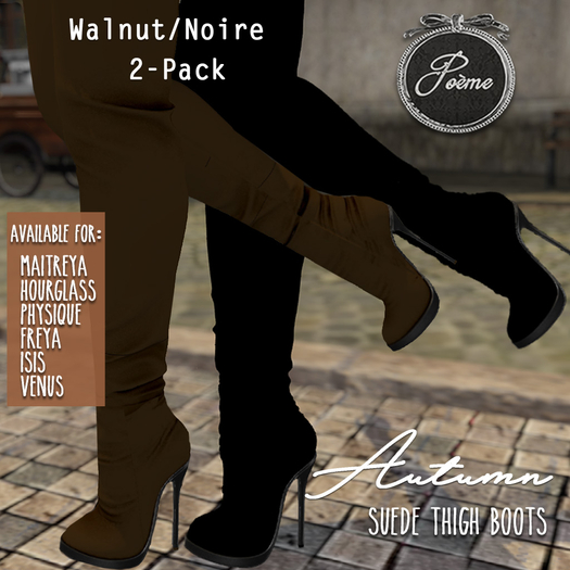 {Poeme} Autumn Suede Thigh Boots 2-PACK 
