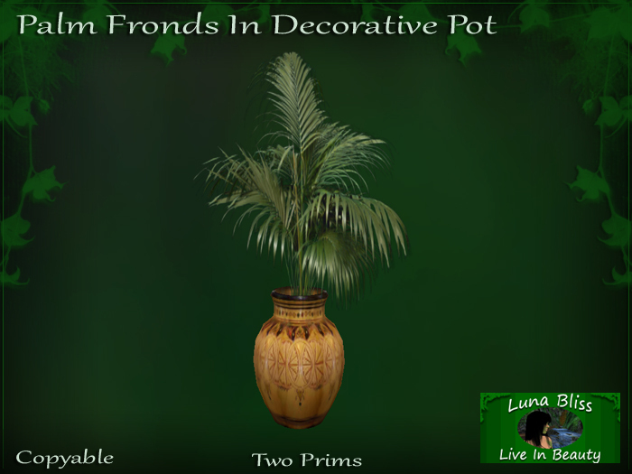 Palm Fronds In Decorative Pot - Copyable