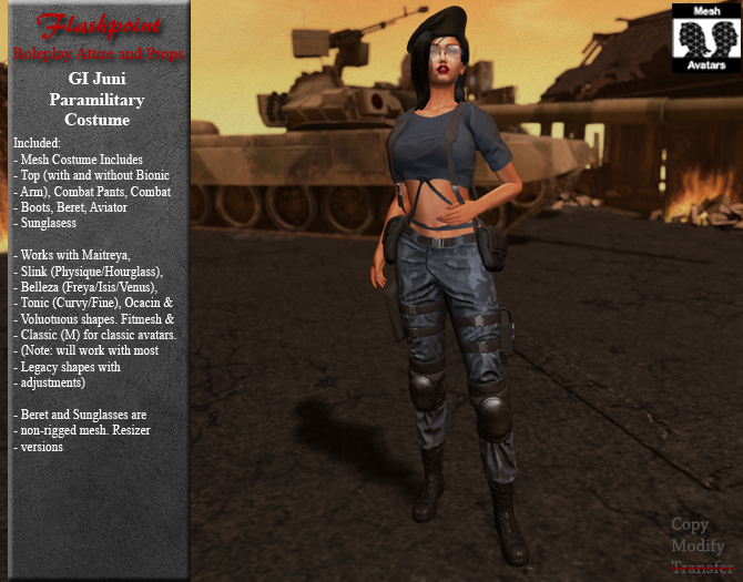GI Juni Paramilitary Costume - Navy  