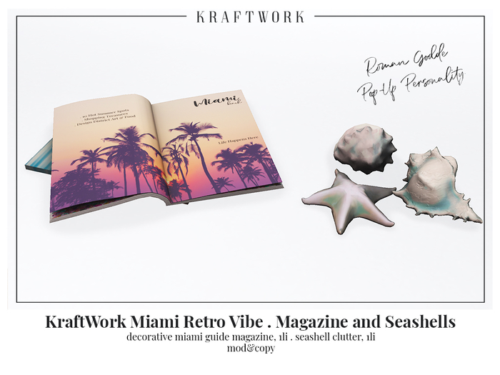 KraftWork Miami Retro Vibe . Magazine and Seashells (Add Me)