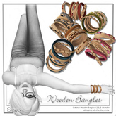 Sway's Wooden Bangles - blue