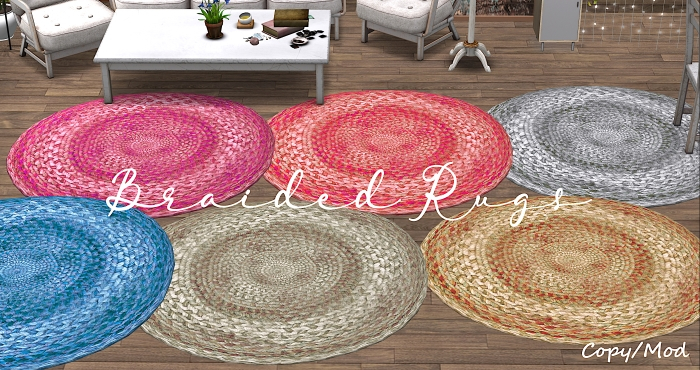 :KOYUKI: Braided Rug - Sculpt Prim 1L - 6 Textures 3 Sizes