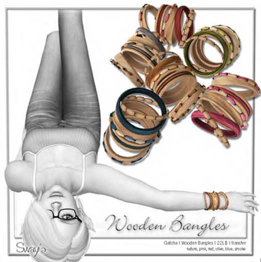Sway's Wooden Bangles - smoke RARE