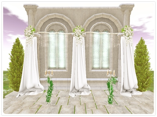 ML - Backdrop - Wedding Picture - Castle White Flowers