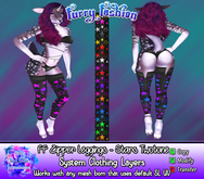 ~FF~ Zipper Leggings Stars TwoTone