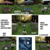 COURTYARD PATIO SET OF 5 EACH SERVES 4=CRATE