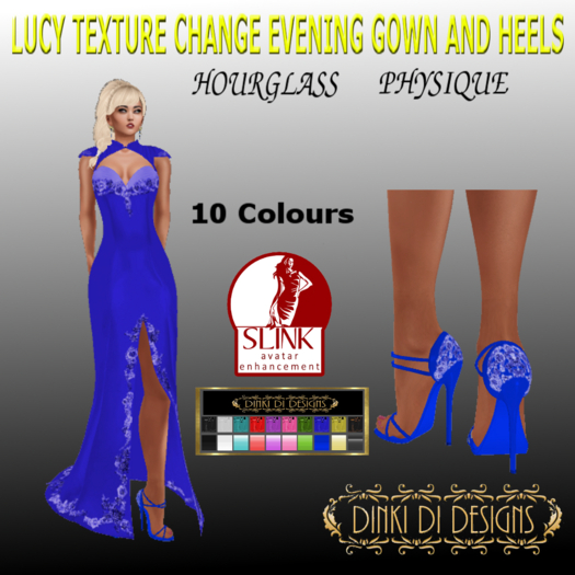 LUCY SLINK TEXTURE CHANGE DRESS AND STILETTO'S