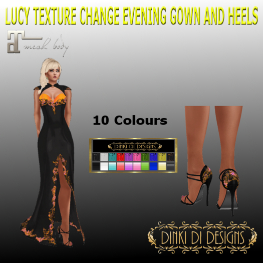 LUCY MAITREYA TEXTURE CHANGE DRESS AND STILETTO'S