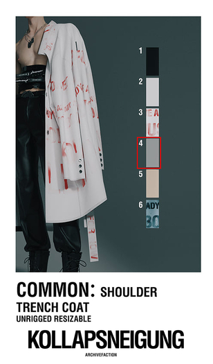 ARCHIVEFACTION_KOLLAPSNEIGUNG GACHA_Shoulder Trench 04 (Gray)