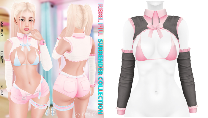 Rebelpill - Surrender Collection Top Dark Grey