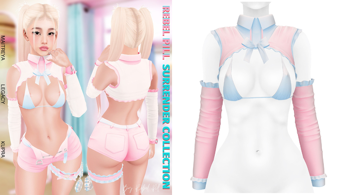 Rebelpill - Surrender Collection Top Baby Pink