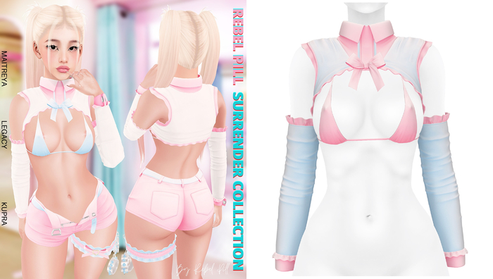 Rebelpill - Surrender Collection Top Baby Blue