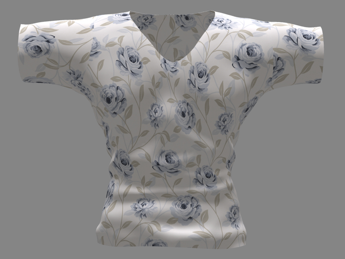 NiLu Store - Men's V-Neck Shirt - Blue Roses - BOXED