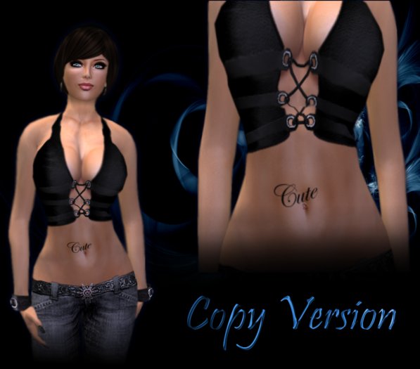 Belly Cute Word Tattoo (Copy Version)