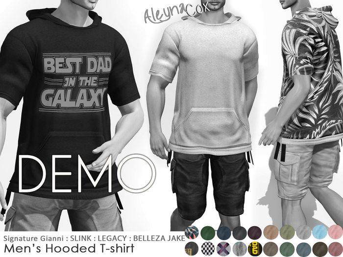 DEMO [ALEYNACOX] - JC MEN'S HOODED T-SHIRT