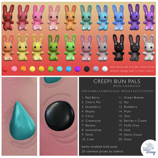 2 .TeaBunny. CreepiBun Pal / CherryPie [Boxed]