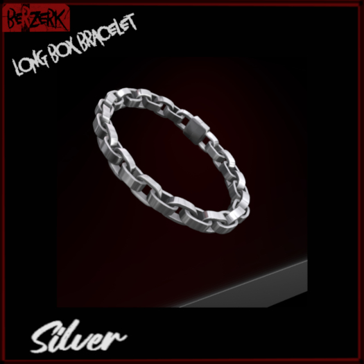 -BERZERK- Long Box Bracelet Silver