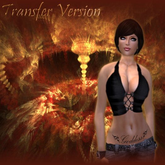 Low Belly Goddess Word Tattoo (Transferable Version)